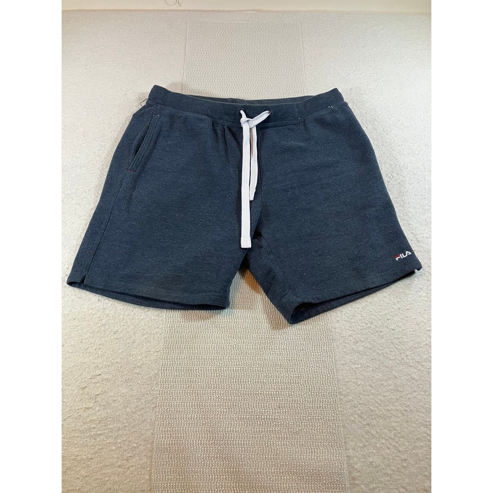 Fila Mens Gym Shorts XL Navy Blue Heather Jersey Knit Athletic Sweat Shorts